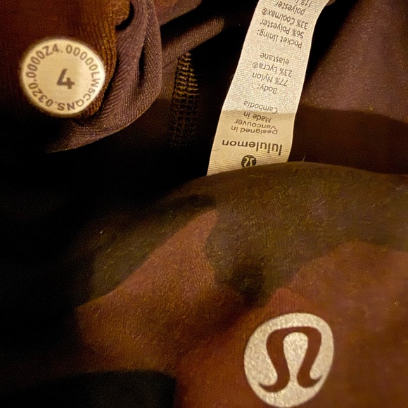Lululemon Camo Wunder Train 25” High-Rise Heritage 365 Brown Earth Multi Size 4 - Picture 4 of 7